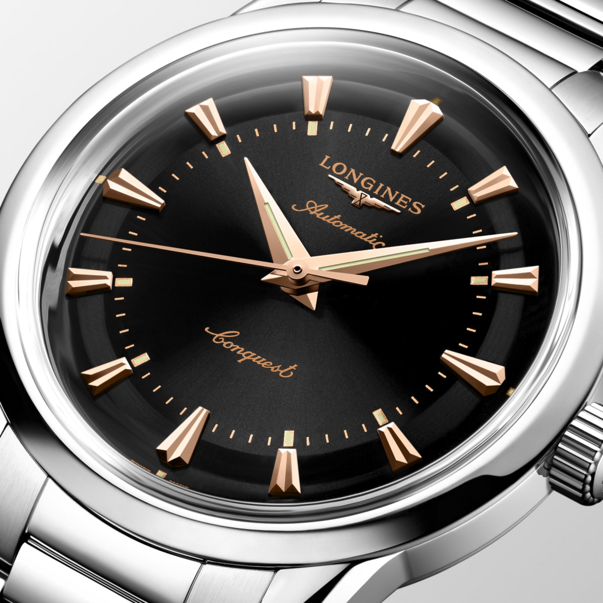 Longines Conquest Heritage Black Dial Stainless Steel Mens Watch L16494526