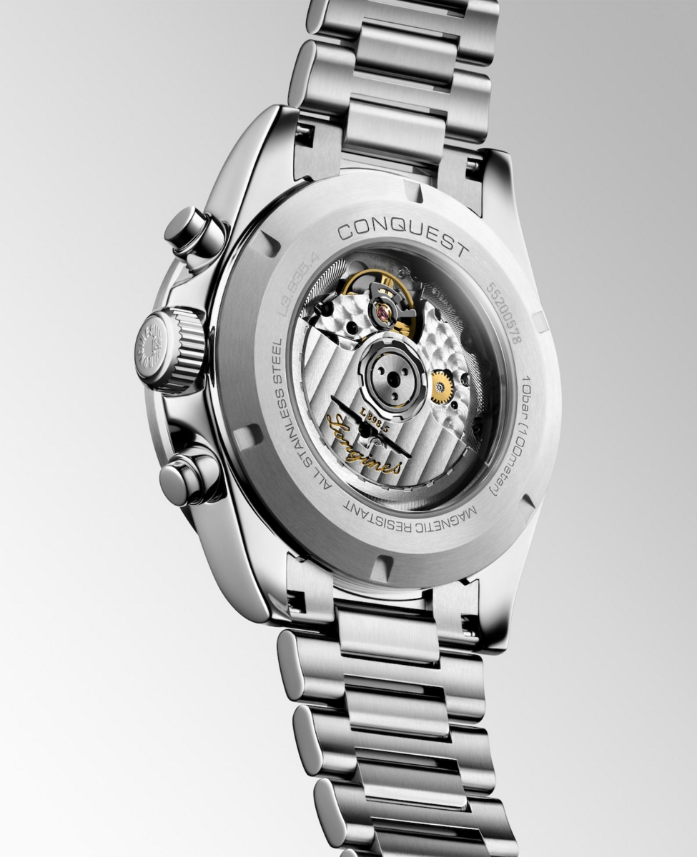 Longines Conquest Silver & Black Panda Dial Stainless Steel Mens Chronograph Watch L38354726