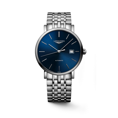 Longines Elegant Collection Blue Dial Stainless Steel Mens Watch L49104926