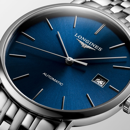 Longines Elegant Collection Blue Dial Stainless Steel Mens Watch L49104926