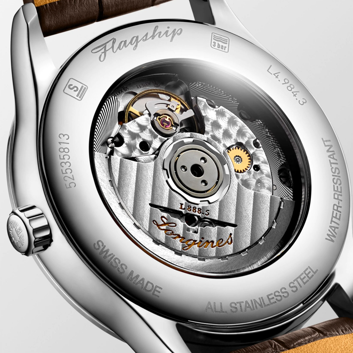 Longines Flagship Beige Dial Stainless Steel Mens Watch L49844792