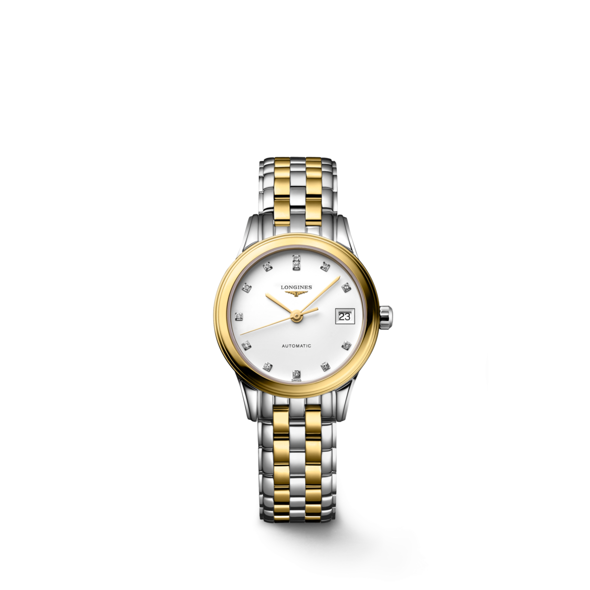 Longines Flagship White Diamond Set Dial Two Tone Womens Watch L42743277