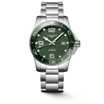 Longines HydroConquest Green Dial Stainless Steel Mens Watch L37814066