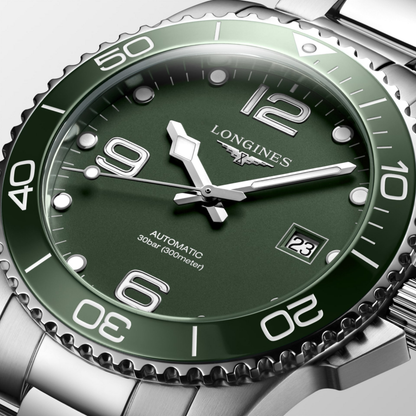 Longines HydroConquest Green Dial Stainless Steel Mens Watch L37814066