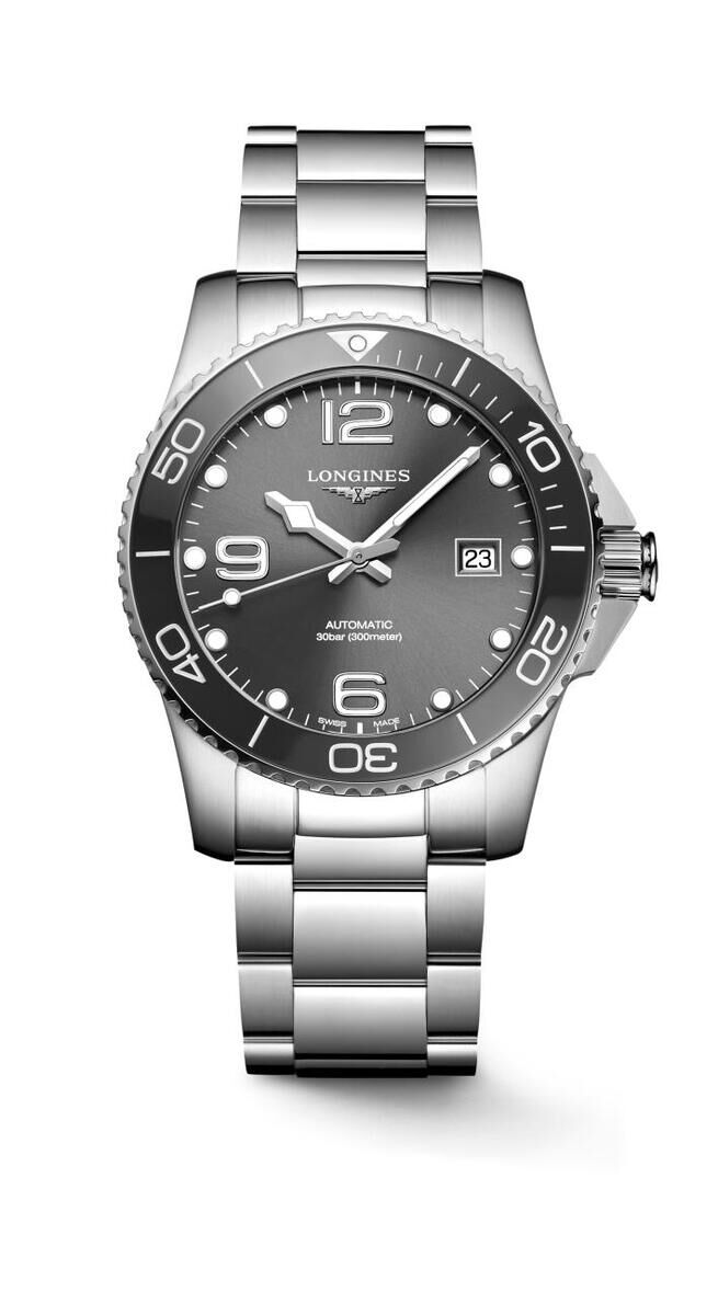 Longines HydroConquest Grey Dial Stainless Steel Mens Watch L37814766