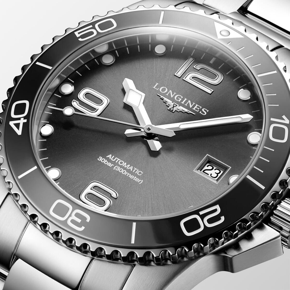 Longines HydroConquest Grey Dial Stainless Steel Mens Watch L37814766