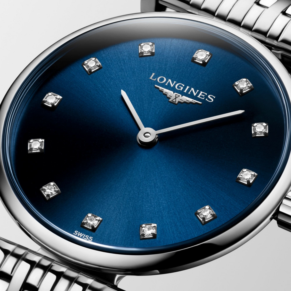 Longines La Grande Classique de Longines Blue Diamond Set Dial Stainless Steel Womens Quartz Watch L42094976