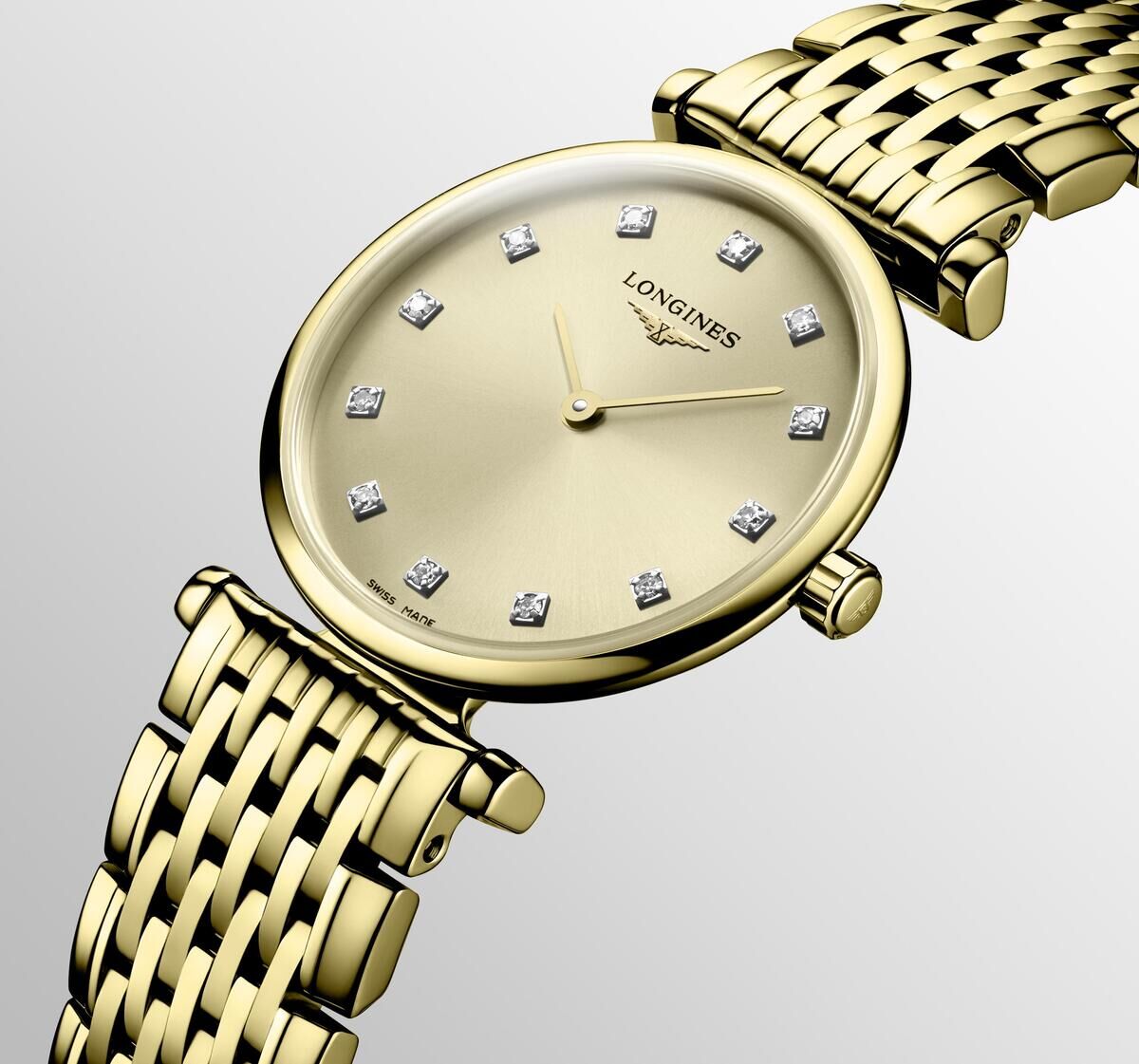 Longines La Grande Classique de Longines Champagne Diamond Set Dial PVD Gold Plated Womens Quartz Watch L42092378