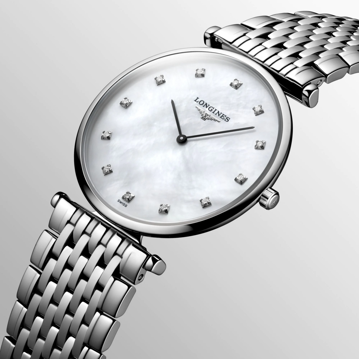 Longines La Grande Classique de Longines Mother of Pearl Dial Diamond Set Stainless Steel Womens Quartz Watch L47094886
