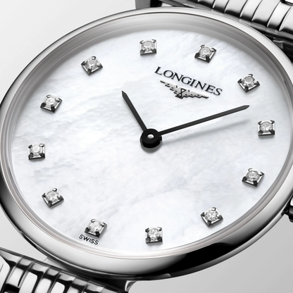 Longines La Grande Classique de Longines Mother of Pearl Diamond Set Dial Stainless Steel Womens Quartz Watch L42094876