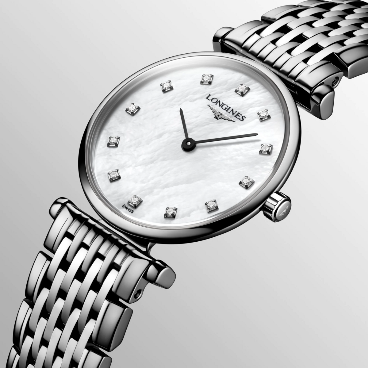 Longines La Grande Classique de Longines Mother of Pearl Diamond Set Dial Stainless Steel Womens Quartz Watch L42094876