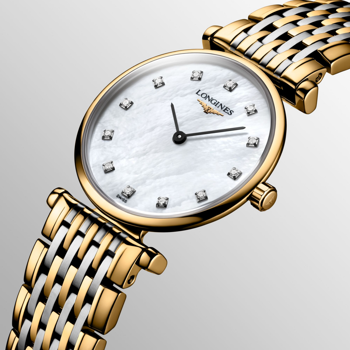 Longines La Grande Classique de Longines Mother of Pearl Diamond Set Dial Two Tone Womens Quartz Watch L42092877