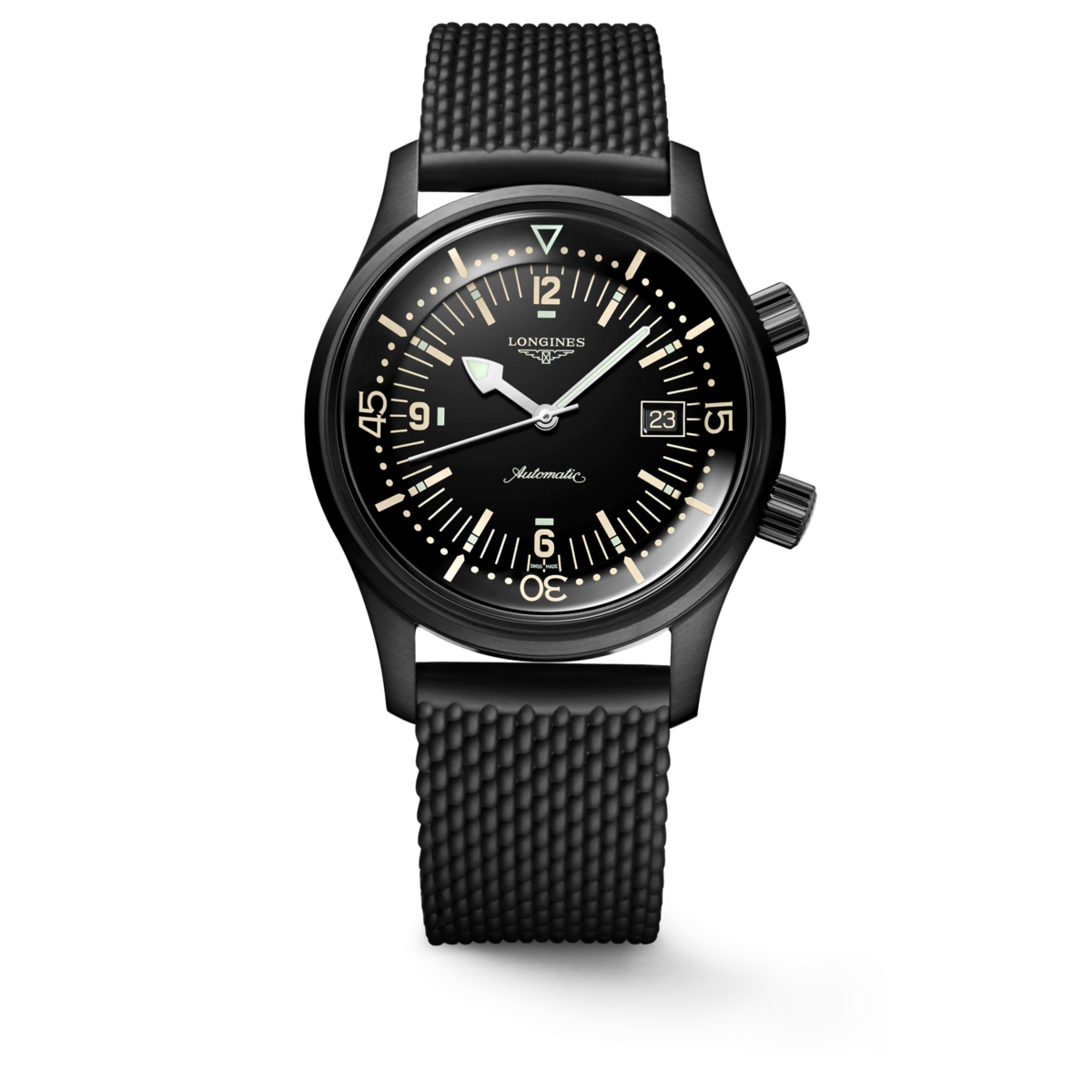 Longines Legend Diver Black Dial Black PVD Stainless Steel Mens Watch L37742509