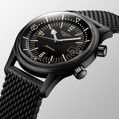 Longines Legend Diver Black Dial Black PVD Stainless Steel Mens Watch L37742509