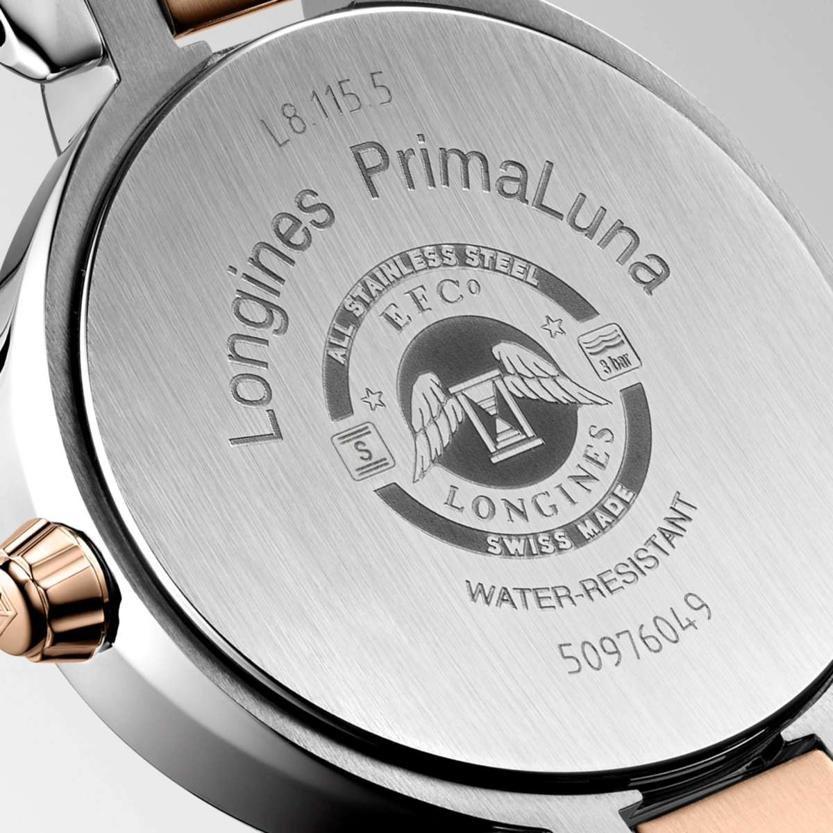 Longines PrimaLuna Taupe Dial Two Tone Womens Quartz Watch L81155617