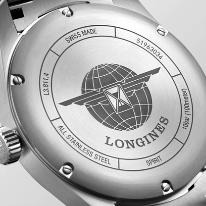 Longines Spirit Black Dial Stainless Steel Mens 42mm Watch L38114536