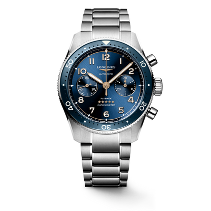 Longines Spirit Flyback Blue Dial Stainless Steel Mens Chronograph Watch L38214936