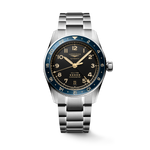Longines Spirit Zulu Time Anthracite Dial/Blue Bezel Stainless Steel Mens GMT Watch 39mm L38024606