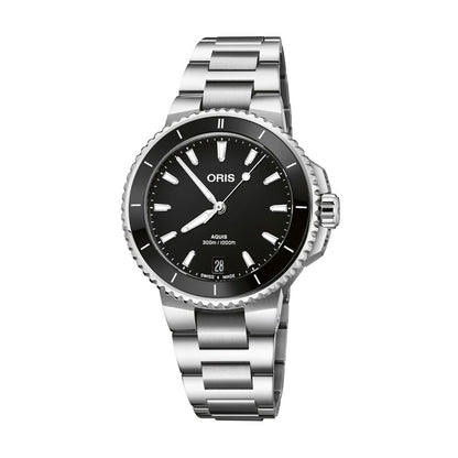 Oris Aquis Date Black Dial Stainless Steel Womens 36.5mm Watch