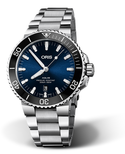 Oris Aquis Date Blue Dial Stainless Steel Mens 43.5mm Watch