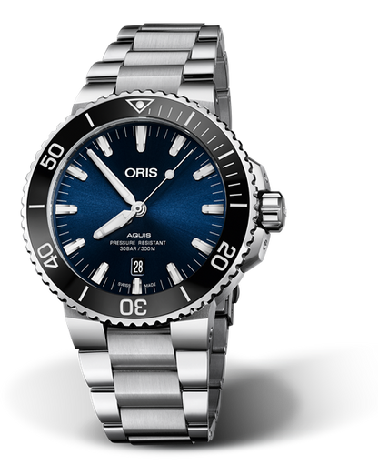 Oris Aquis Date Blue Dial Stainless Steel Mens 43.5mm Watch