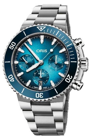 Oris Aquis Date Blue Dial Stainless Steel Mens Chronograph Watch