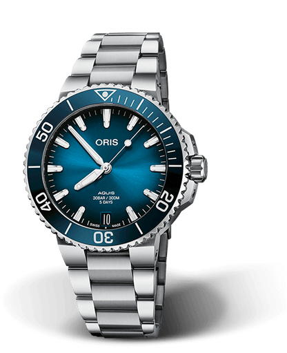 Oris Aquis Date Calibre 400 Blue Dial Stainless Steel Mens 41.5mm Watch