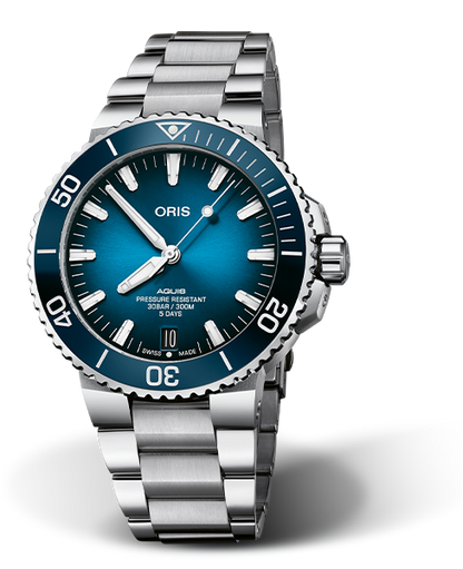 Oris Aquis Date Calibre 400 Blue Dial Stainless Steel Mens 43.5mm Watch