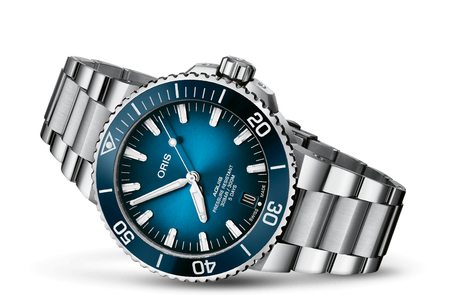 Oris Aquis Date Calibre 400 Blue Dial Stainless Steel Mens 43.5mm Watch
