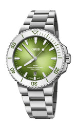 Oris Aquis Date Taste of Summer Green Dial Stainless Steel Mens 41.5mm Watch
