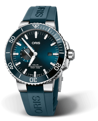 Oris Aquis Small Second Date Blue Dial Stainless Steel & Rubber Mens  Watch