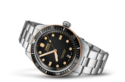 Oris Divers Sixty-Five Black Dial Stainless Steel & Bronze Mens Watch