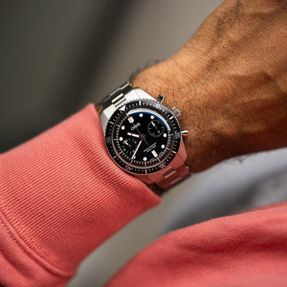 Oris Divers Sixty-Five Black Dial Stainless Steel Mens Chronograph Watch