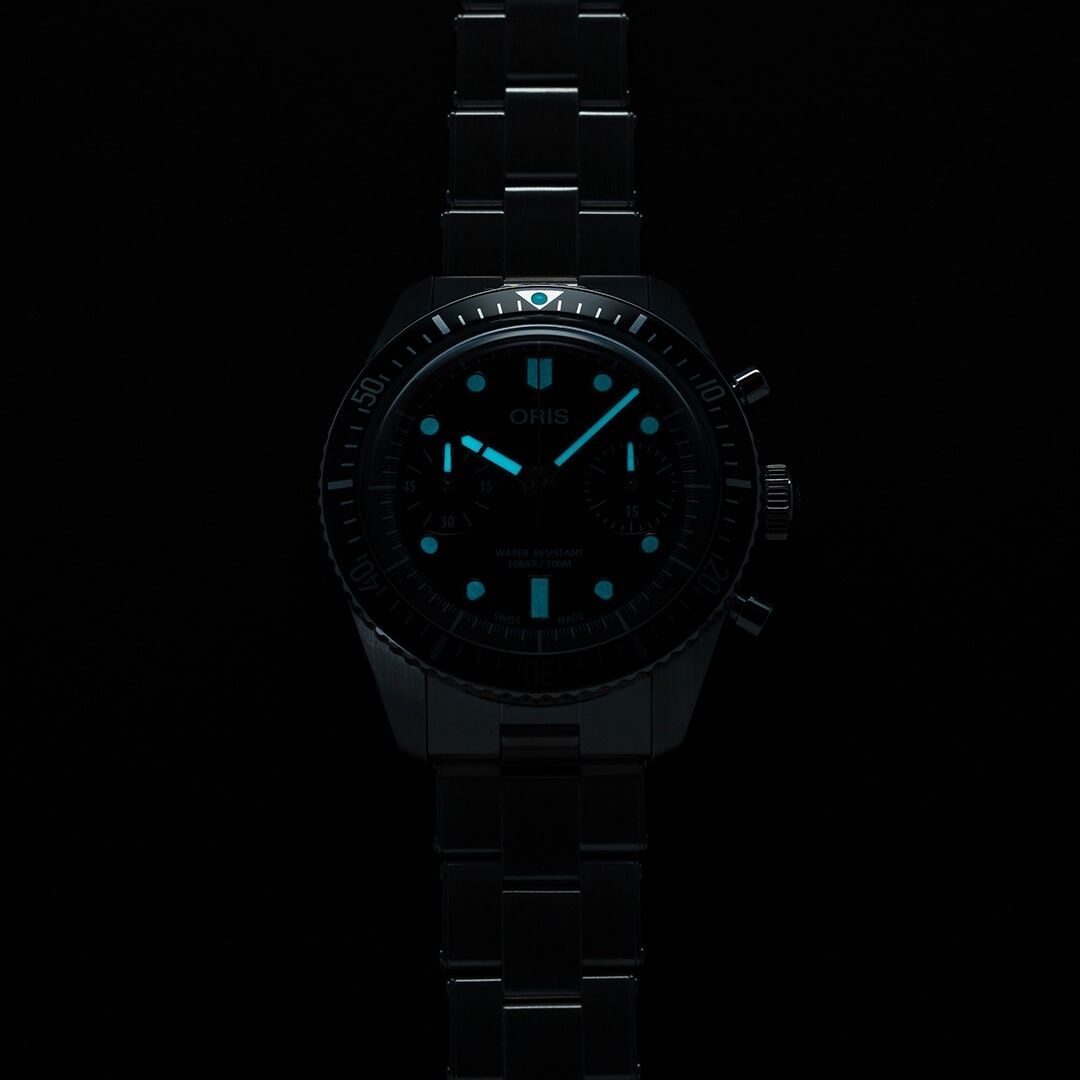Oris Divers Sixty-Five Black Dial Stainless Steel Mens Chronograph Watch