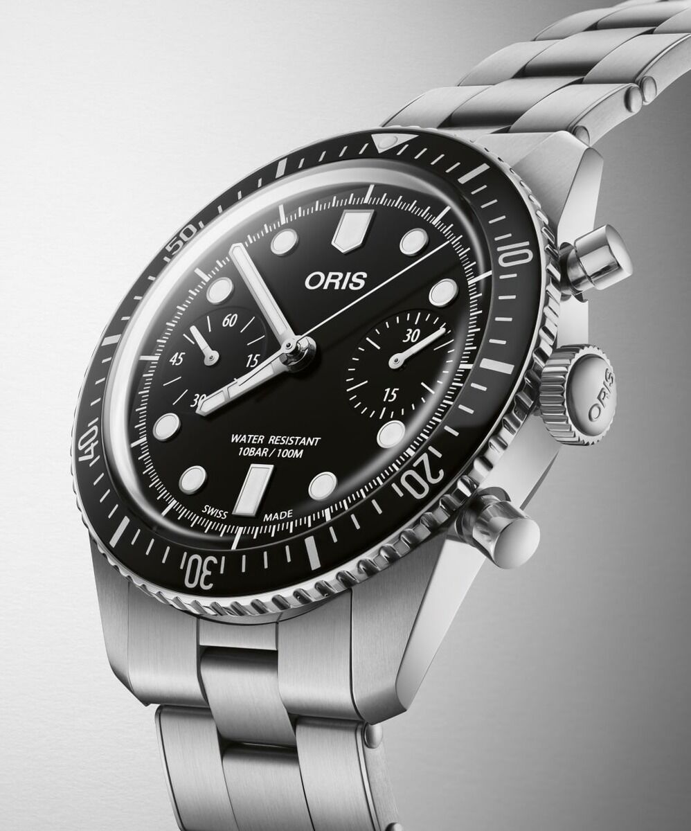 Oris Divers Sixty-Five Black Dial Stainless Steel Mens Chronograph Watch