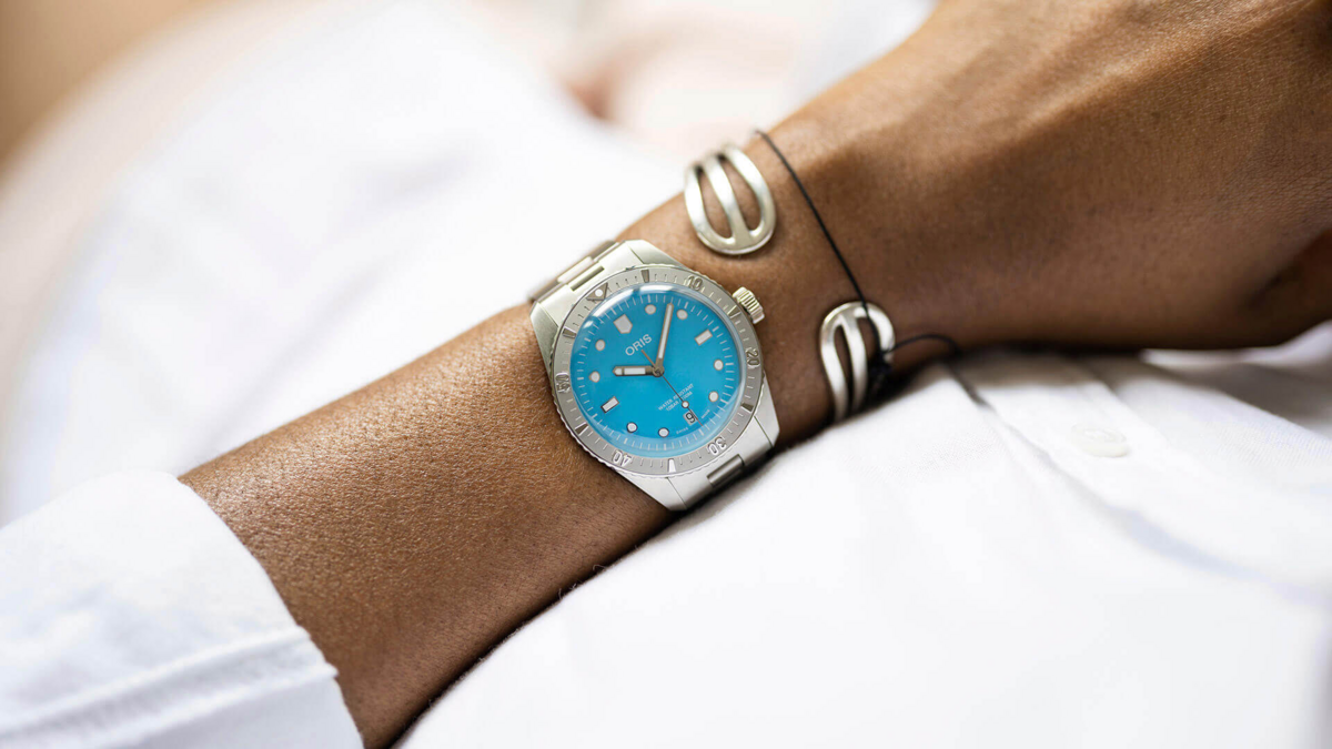Oris Divers Sixty-Five Cotton Candy Blue Dial Stainless Steel Unisex Watch