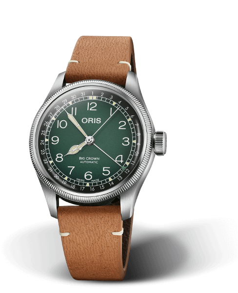 Oris X Cervo Volante Big Crown Pointer Date Green Dial  Stainless Steel Mens Watch