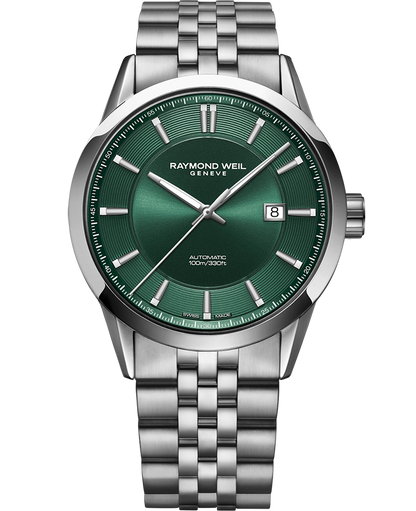 Raymond Weil Freelancer Green Dial Dial Stainless Steel Mens Watch 2731-ST-52001