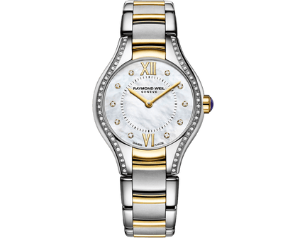 Raymond Weil Noemia Mother of Pearl Diamond Set Two Tone Womens Quartz Watch 24mm 5124-SPS-00985