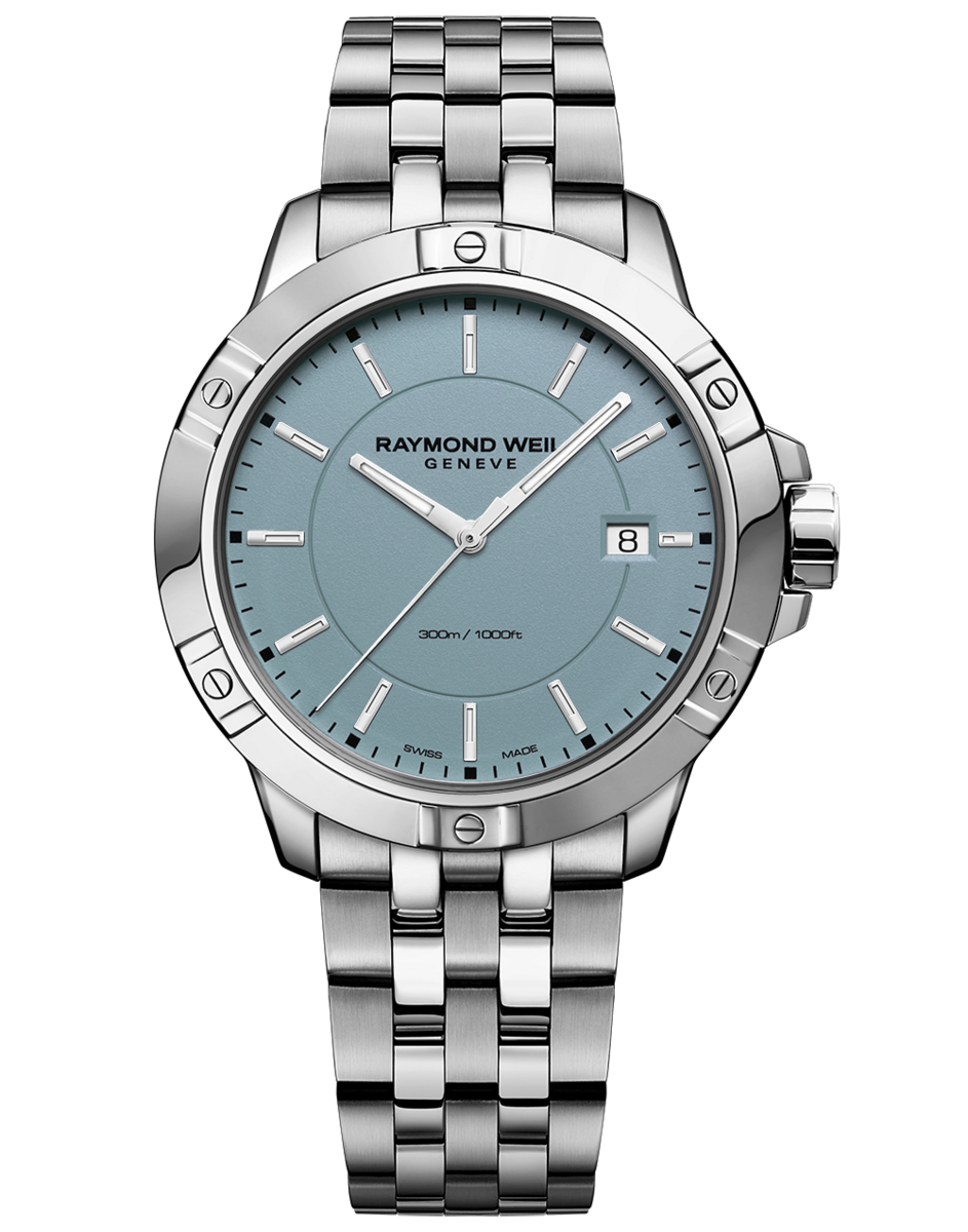 Raymond Weil Tango Cyan Blue Dial Stainless Steel Mens Quartz Watch 8160-ST-50031