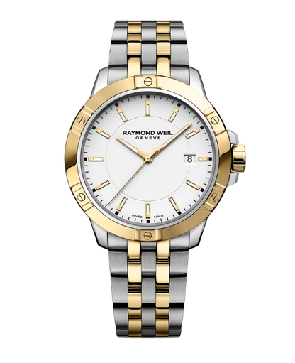 Raymond Weil Tango White Dial Two Tone Mens Quartz Watch 8160-STP-30041