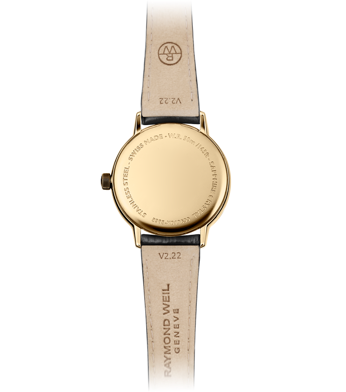 Raymond Weil Toccata White Dial PVD Gold Plated Womens Quartz Watch 5985-PC-00359
