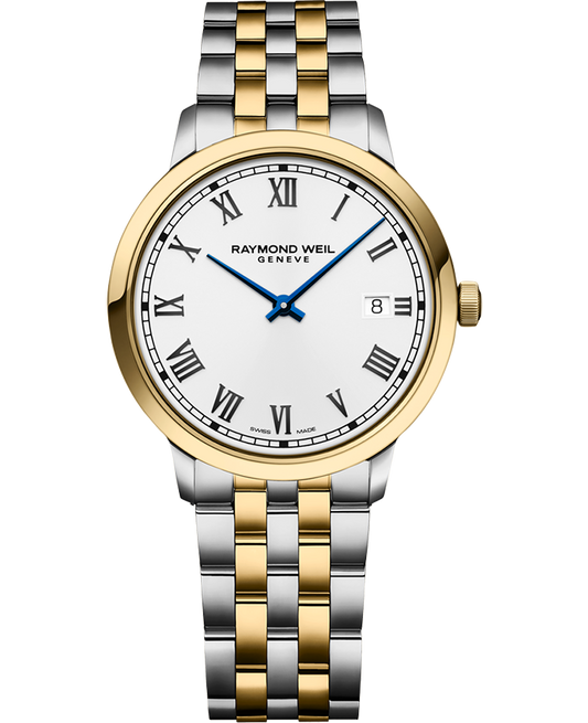 Raymond Weil Toccata White Dial Two Tone Mens Quartz Watch 39mm 5485-STP-00359
