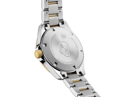 TAG Heuer Aquaracer Mother of Pearl Diamond Set Dial Two Tone Womens Quartz 32mm Watch WBD1322.BB0320