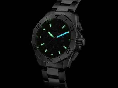 TAG Heuer Aquaracer Professional 200 Black Dial Stainless Steel Mens Quartz Chronograph Watch CBP1110.BA0627