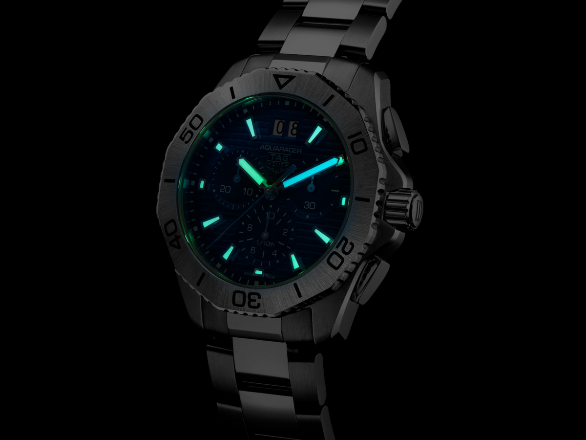 TAG Heuer Aquaracer Professional 200 Blue Dial Stainless Steel Mens Quartz Chronograph Watch CBP1113.BA0627