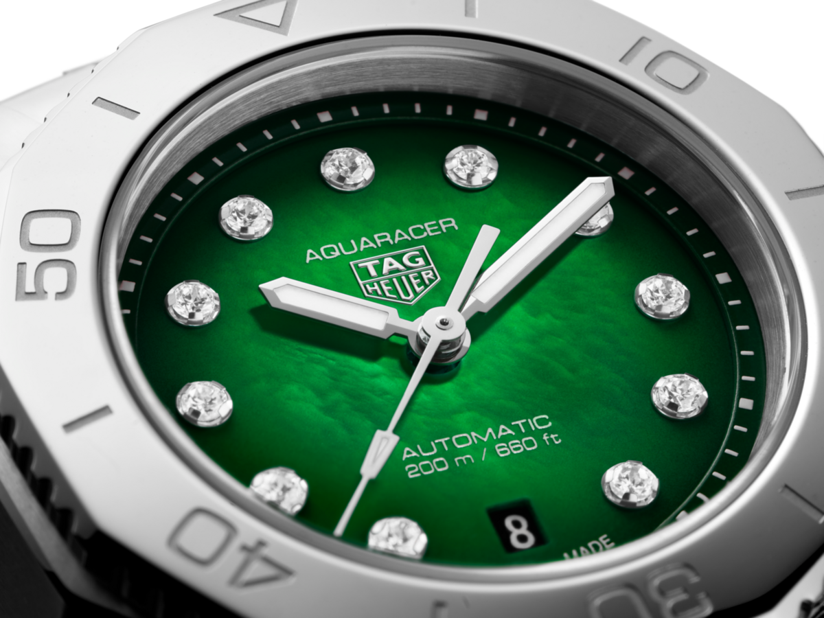 TAG Heuer Aquaracer Professional 200 Green Diamond Set Dial Stainless Steel Womens Watch WBP2415.BA0622