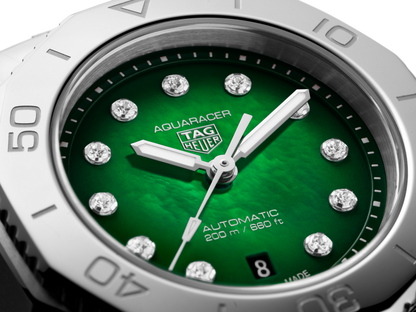 TAG Heuer Aquaracer Professional 200 Green Diamond Set Dial Stainless Steel Womens Watch WBP2415.BA0622