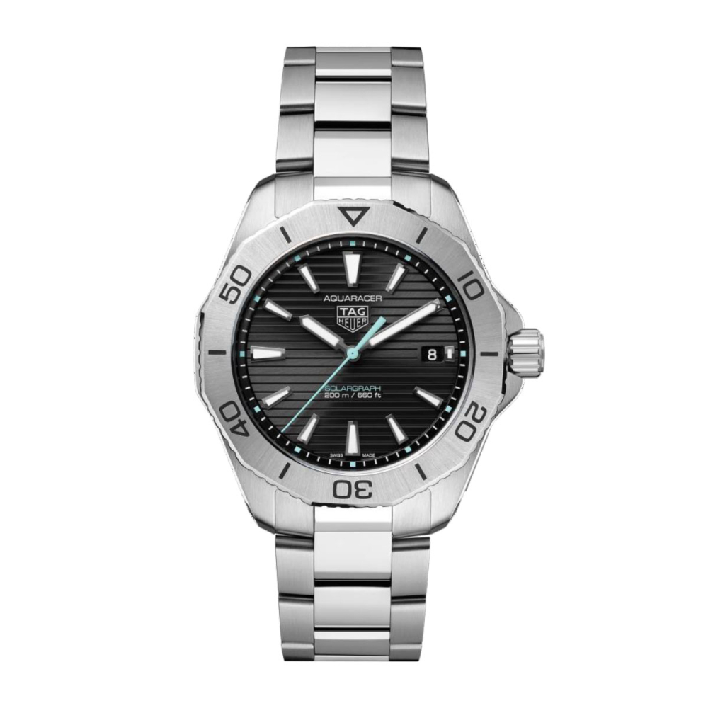 TAG Heuer Aquaracer Professional 200 Solargraph Black Dial Stainless Steel Mens Quartz Watch WBP1114.BA0000