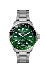 TAG Heuer Aquaracer Professional 300 GMT Green Dial Stainless Steel Mens Watch  WBP5115.BA0013